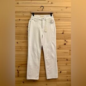 NWT Warp + Weft Size 4/27 White Ase Stretch Aspen Pitkin Straight Leg Jeans